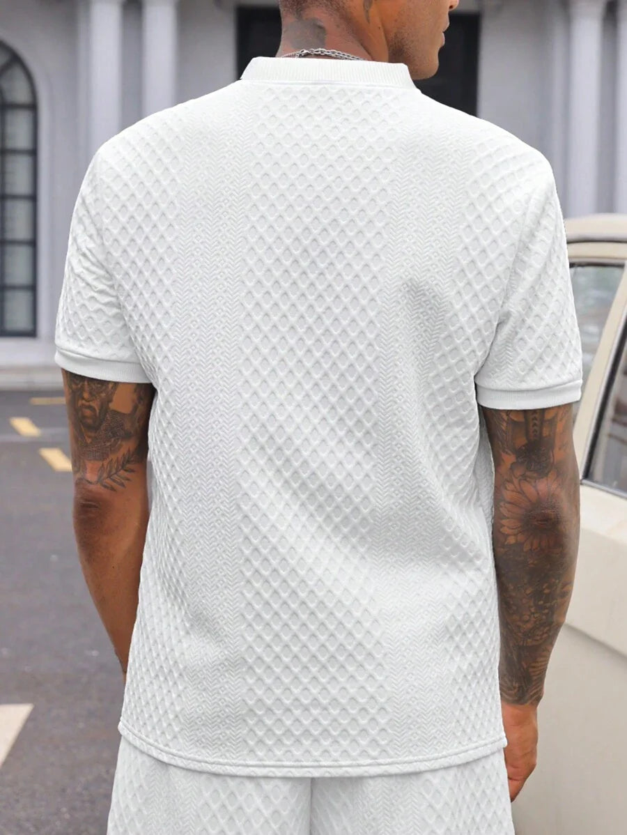 Camiseta Pavtros Henley Diamond Texture