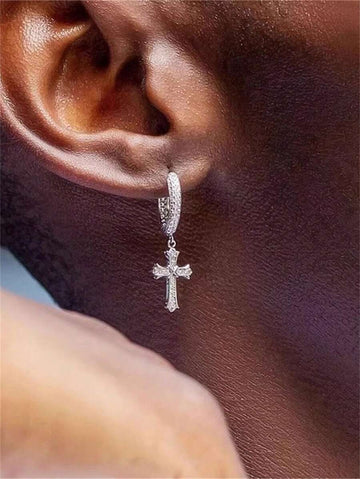 Brincos Cruz Strass