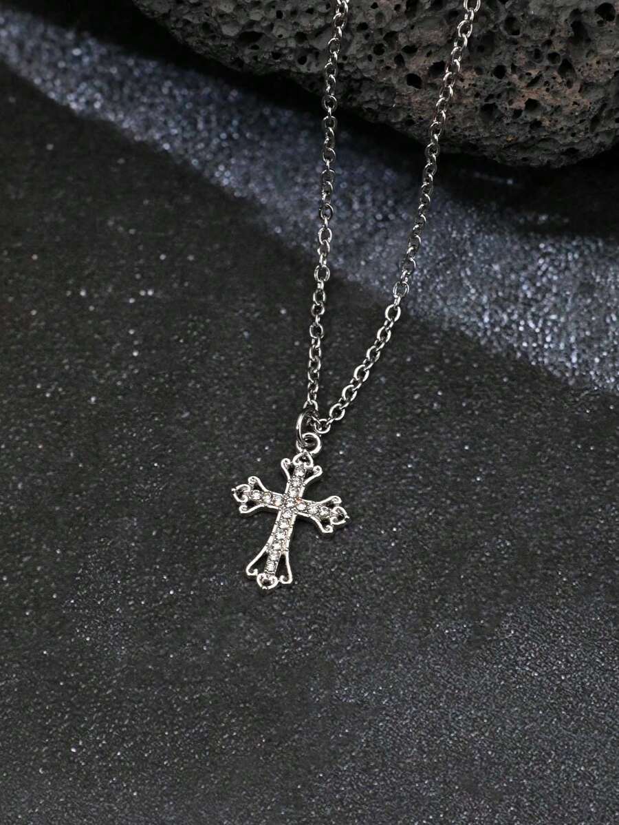 Colar Crucifixo Strass