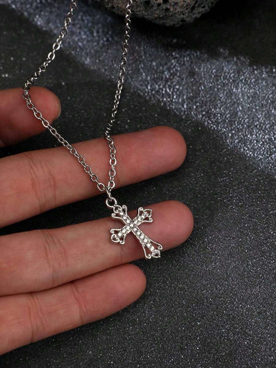 Colar Crucifixo Strass