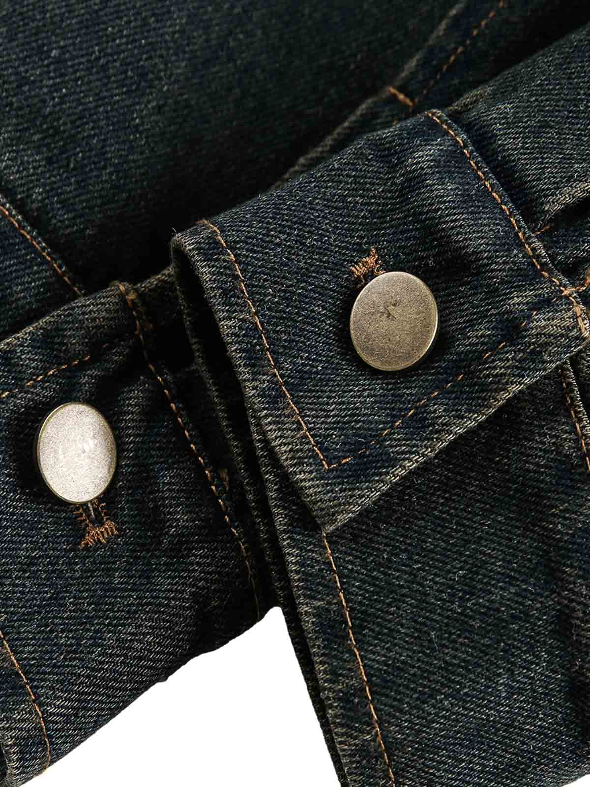 Jaqueta Pavtros Washed Distressed Multi-Pocket Denim - foto 6