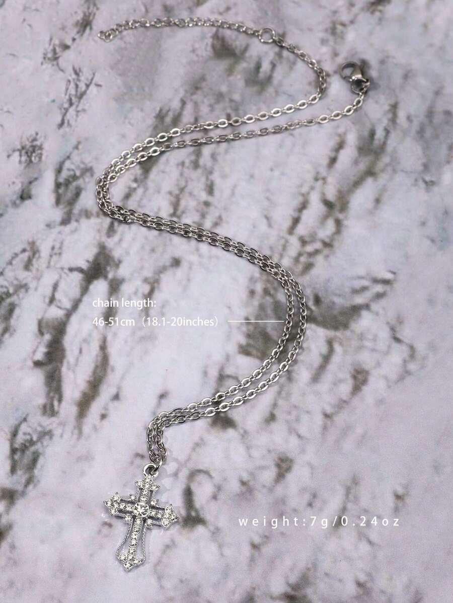 Colar Crucifixo Strass