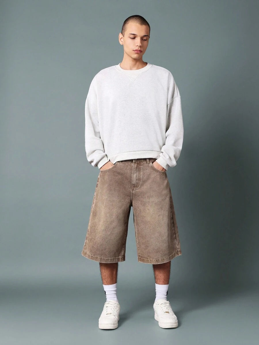 Bermuda Jorts Jeans Pavtros Studios Earth Wash Essential — Foto 3