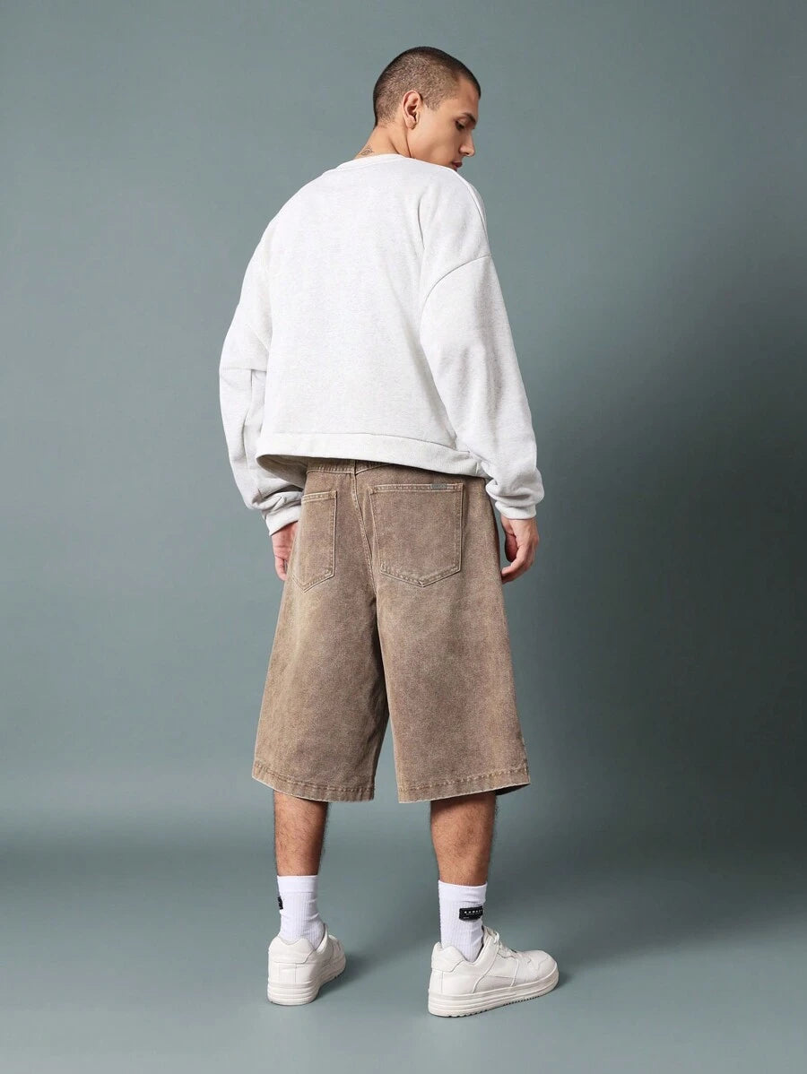 Bermuda Jorts Jeans Pavtros Studios Earth Wash Essential — Foto 5