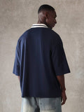 SUMWON Camisa Casual de Verão com Gola V Oversized de Manga Curta, Estilo Esportivo de Golfe e Tênis, Ajustada, Estilo Urbano de Rua, Roupa Esportiva Confortável, Essencial de Moda