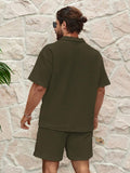 EGENSIO Conjunto de verão para homens, com camiseta de manga curta e shorts texturizados, 2 peças