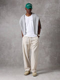 Calça Pavtros Studios Linen Pinstripe Relaxed Trousers