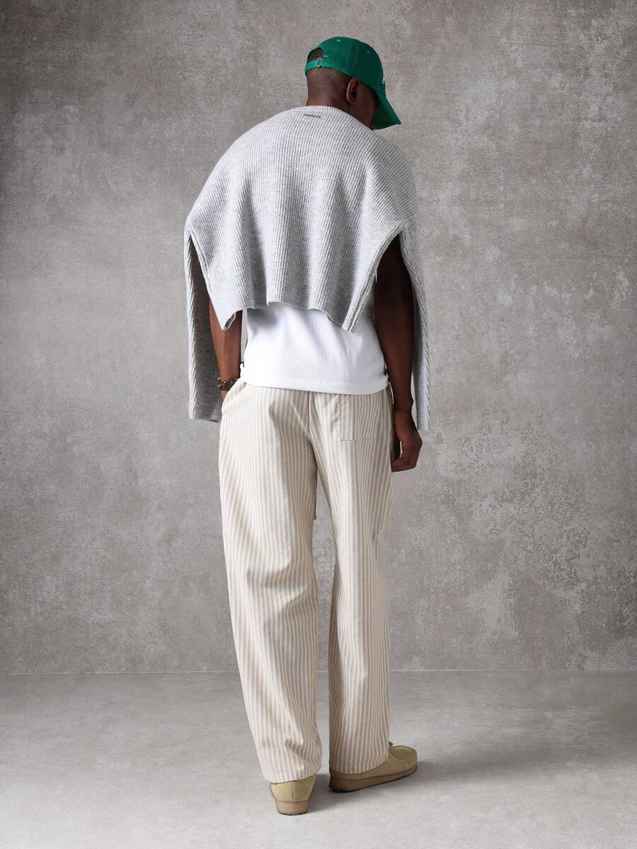 Calça Pavtros Studios Linen Pinstripe Relaxed Trousers — Foto 12