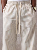 Calça Pavtros Studios Linen Pinstripe Relaxed Trousers