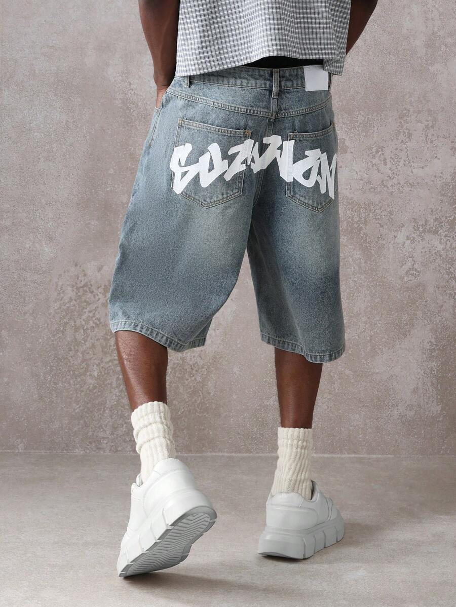 Bermuda Jorts Jeans Pavtros Studios Suzulan Graffiti — Foto 6