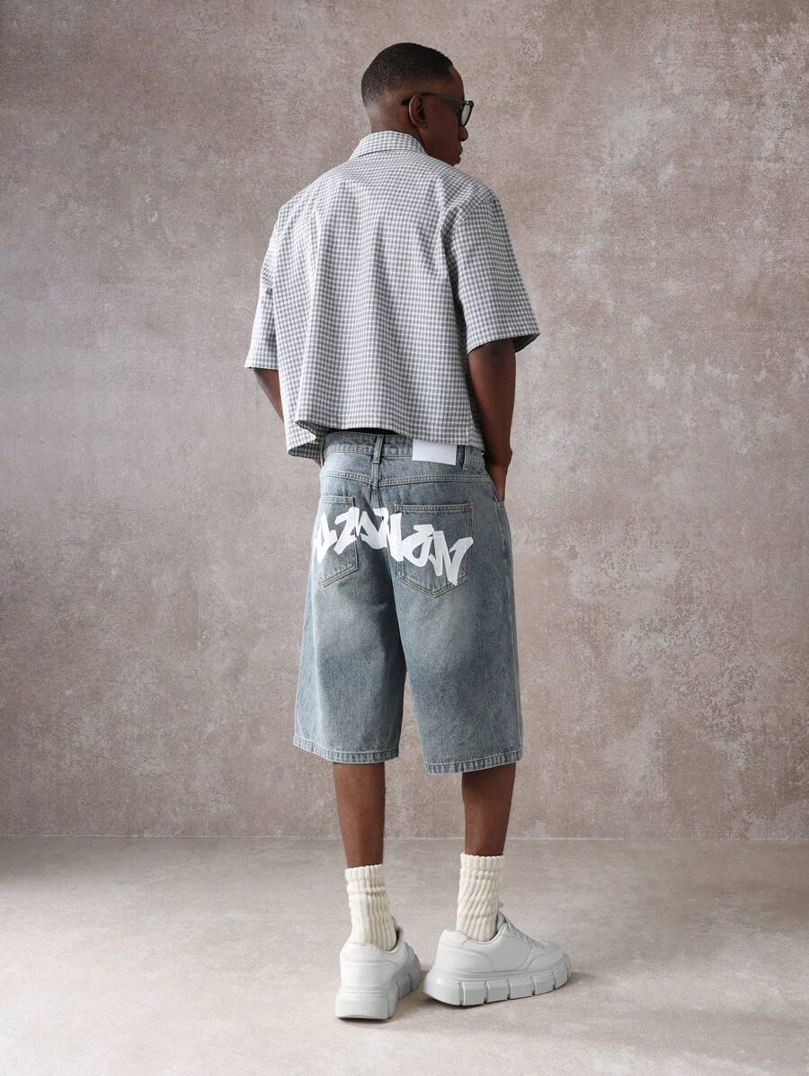 Bermuda Jorts Jeans Pavtros Studios Suzulan Graffiti — Foto 10