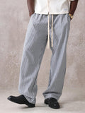 Calça Pavtros Studios Linen Pinstripe Relaxed Trousers