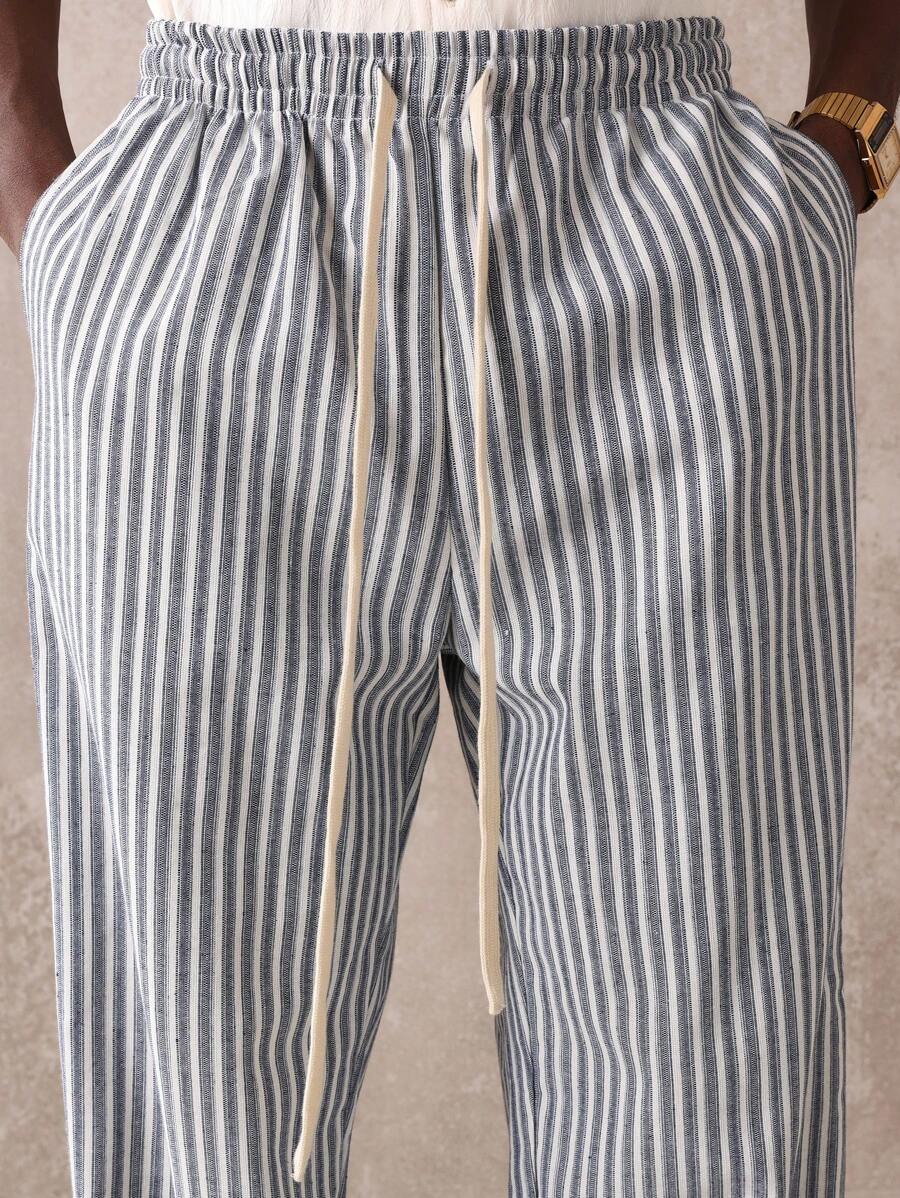 Calça Pavtros Studios Linen Pinstripe Relaxed Trousers — Foto 22