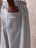 Calça Pavtros Studios Linen Pinstripe Relaxed Trousers