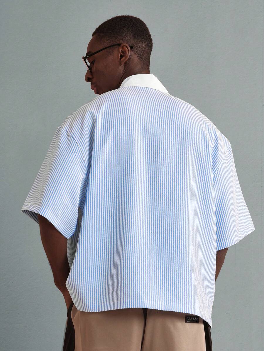 Camisa Polo Pavtros Striped Half-Zip White Collar - foto 3