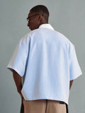 SUMWON Camisa Polo Listrada Casual Oversized de Meio Zíper, Primavera Verão, Negócios, Zíper Parcial Inteligente, Gola, Bolso, Roupas Esportivas, Conforto, Traje de Escritório
