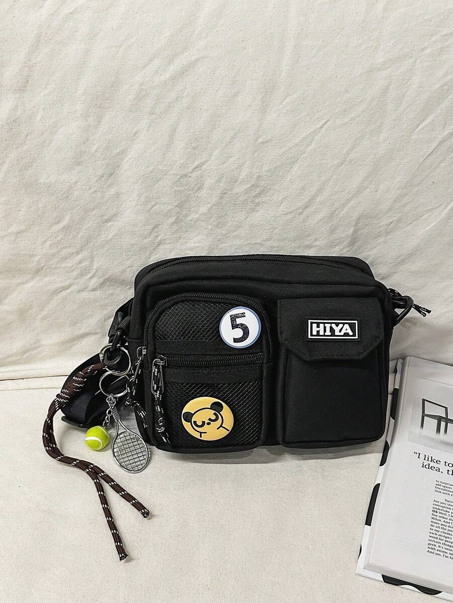 Shoulder bag Pavtros Preta Quadrada