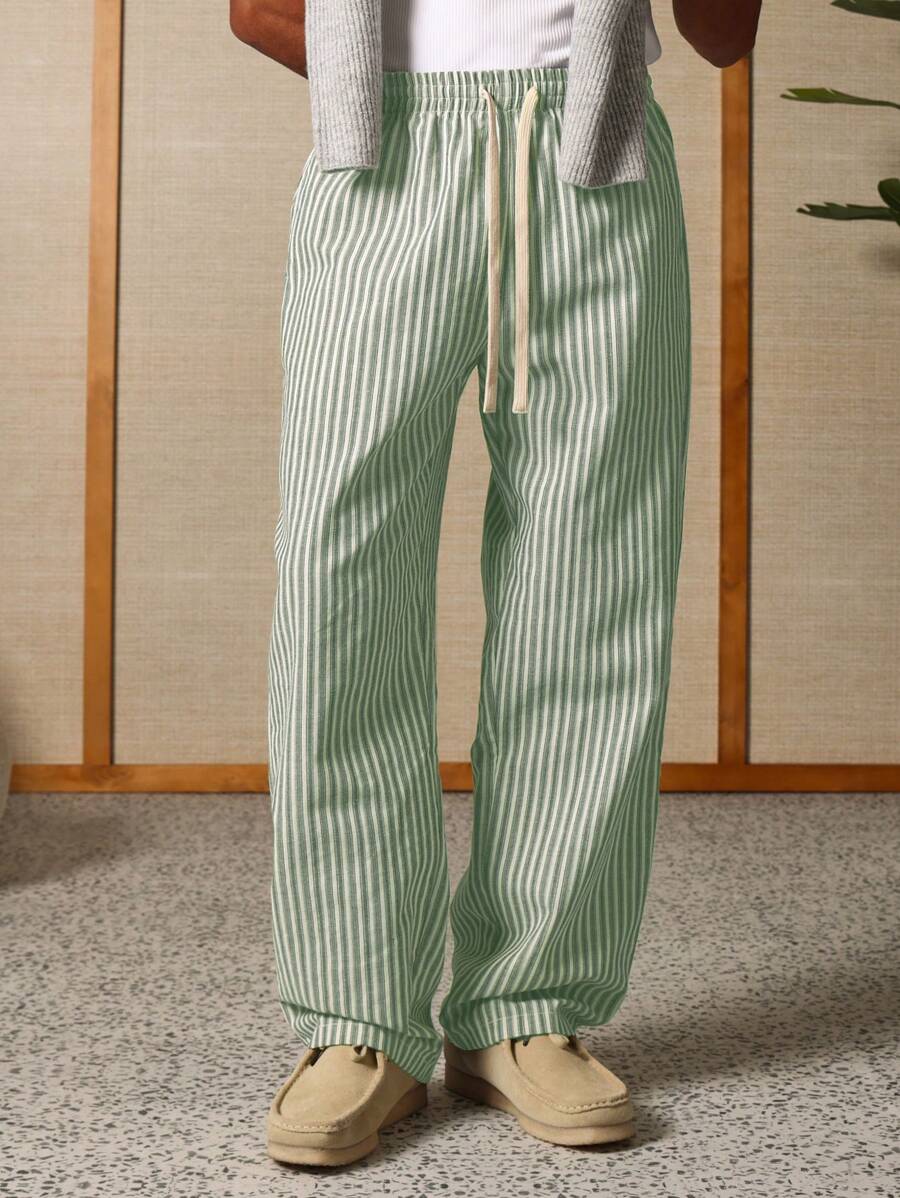 Calça Pavtros Studios Linen Pinstripe Relaxed Trousers — Foto 24