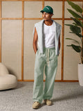 Calça Pavtros Studios Linen Pinstripe Relaxed Trousers