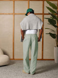 Calça Pavtros Studios Linen Pinstripe Relaxed Trousers