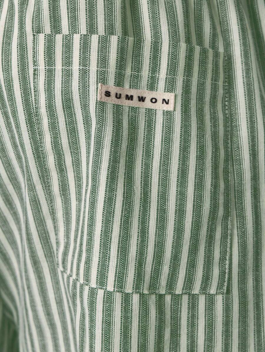 Calça Pavtros Studios Linen Pinstripe Relaxed Trousers — Foto 30