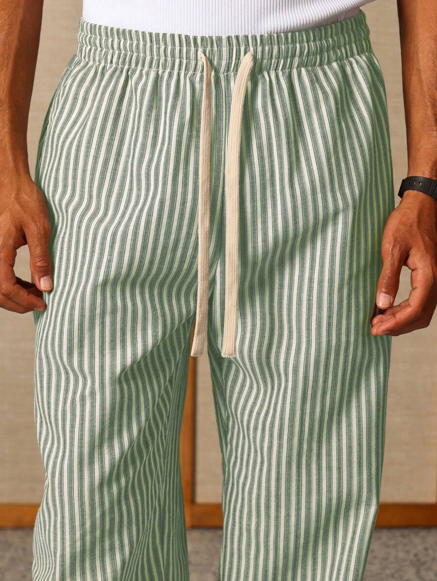 Calça Pavtros Studios Linen Pinstripe Relaxed Trousers — Foto 31