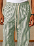 Calça Pavtros Studios Linen Pinstripe Relaxed Trousers