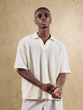 Top Polo de Manga Curta Ajustada Tipo Cropped SUMWON para Homens, em Padrão de Malha Aberta, Casual de Verão para Golfe, Gola Simples