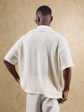 Top Polo de Manga Curta Ajustada Tipo Cropped SUMWON para Homens, em Padrão de Malha Aberta, Casual de Verão para Golfe, Gola Simples