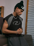 AXEPEAK Regata Masculina Estilo Urbano de Ajuste Folgado com Estampa, Gola Redonda, Tamanhos Variados