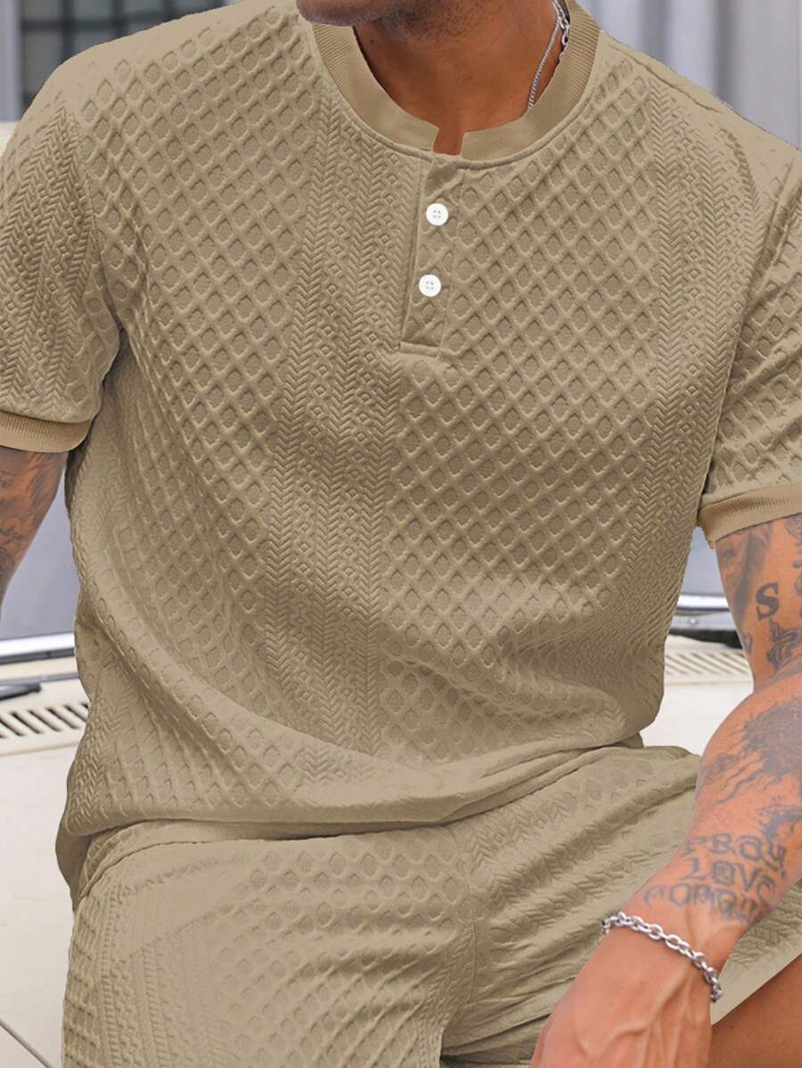Camiseta Pavtros Henley Diamond Texture