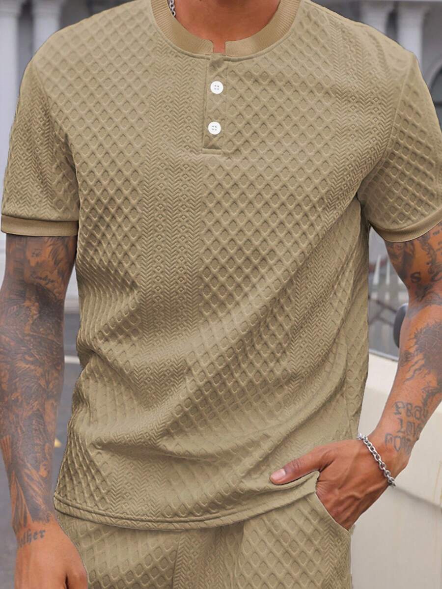 Camiseta Pavtros Henley Diamond Texture