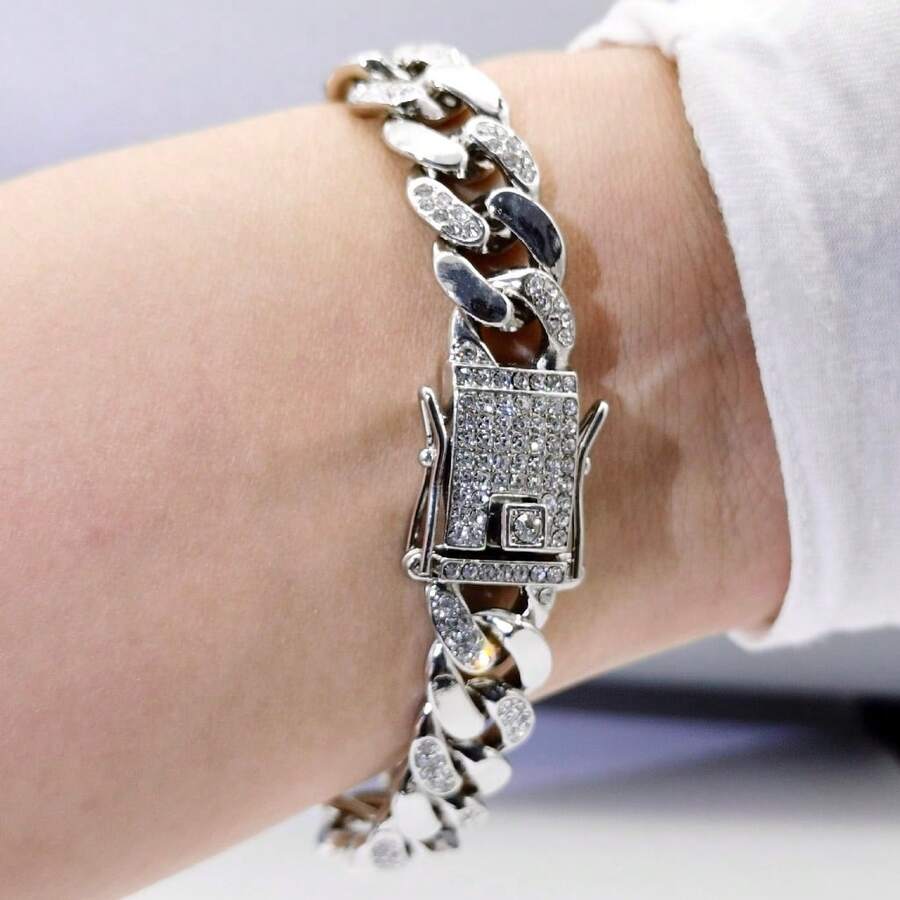 Conjunto Colar e Pulseira Diamond Cuban
