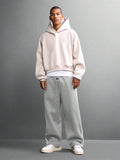 SUMWON Calça de Moletom Relaxada com Ajuste de Barril, Detalhe de Listras Laterais e Cordão na Cintura para Conforto Casual do Dia a Dia, Lisa