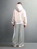 SUMWON Calça de Moletom Relaxada com Ajuste de Barril, Detalhe de Listras Laterais e Cordão na Cintura para Conforto Casual do Dia a Dia, Lisa
