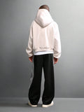 SUMWON Calça de Moletom Relaxada com Ajuste de Barril, Detalhe de Listras Laterais e Cordão na Cintura para Conforto Casual do Dia a Dia, Lisa
