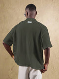 Top Polo de Manga Curta Ajustada Tipo Cropped SUMWON para Homens, em Padrão de Malha Aberta, Casual de Verão para Golfe, Gola Simples