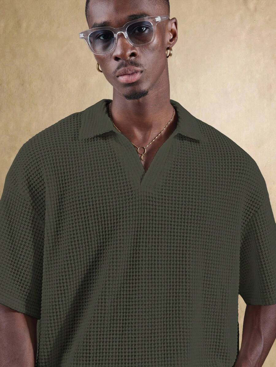 Camisa Polo Pavtros Studios Waffle Knit Polo — Foto 8