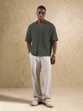 Top Polo de Manga Curta Ajustada Tipo Cropped SUMWON para Homens, em Padrão de Malha Aberta, Casual de Verão para Golfe, Gola Simples