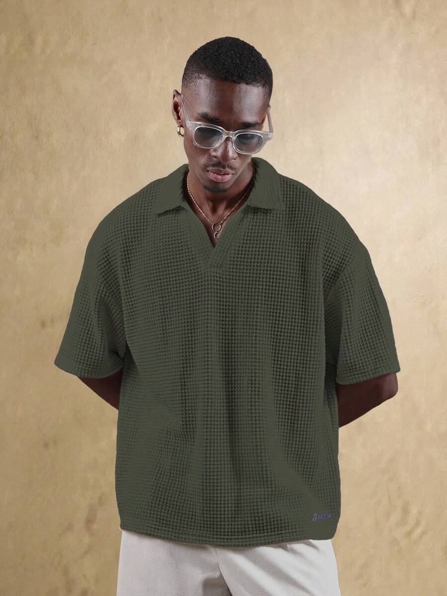 Camisa Polo Pavtros Studios Waffle Knit Polo — Foto 10