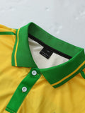 SUMWON Top Polo Masculina Inspirada na de Futebol Retrô com Estampa de Número e Carcela com Botões, Manga Curta, Gola, Uso Casual Primavera Verão