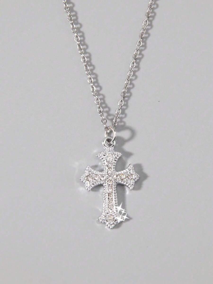 Colar Crucifixo Strass
