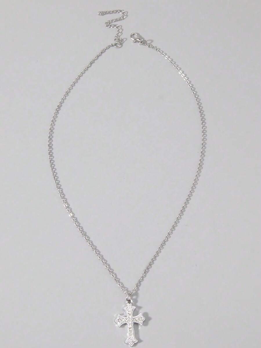 Colar Crucifixo Strass