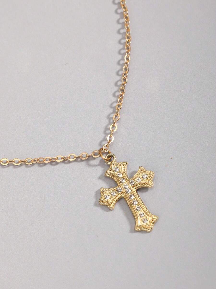 Colar Crucifixo Strass