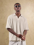 Top Polo de Manga Curta Ajustada Tipo Cropped SUMWON para Homens, em Padrão de Malha Aberta, Casual de Verão para Golfe, Gola Simples