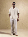 Top Polo de Manga Curta Ajustada Tipo Cropped SUMWON para Homens, em Padrão de Malha Aberta, Casual de Verão para Golfe, Gola Simples