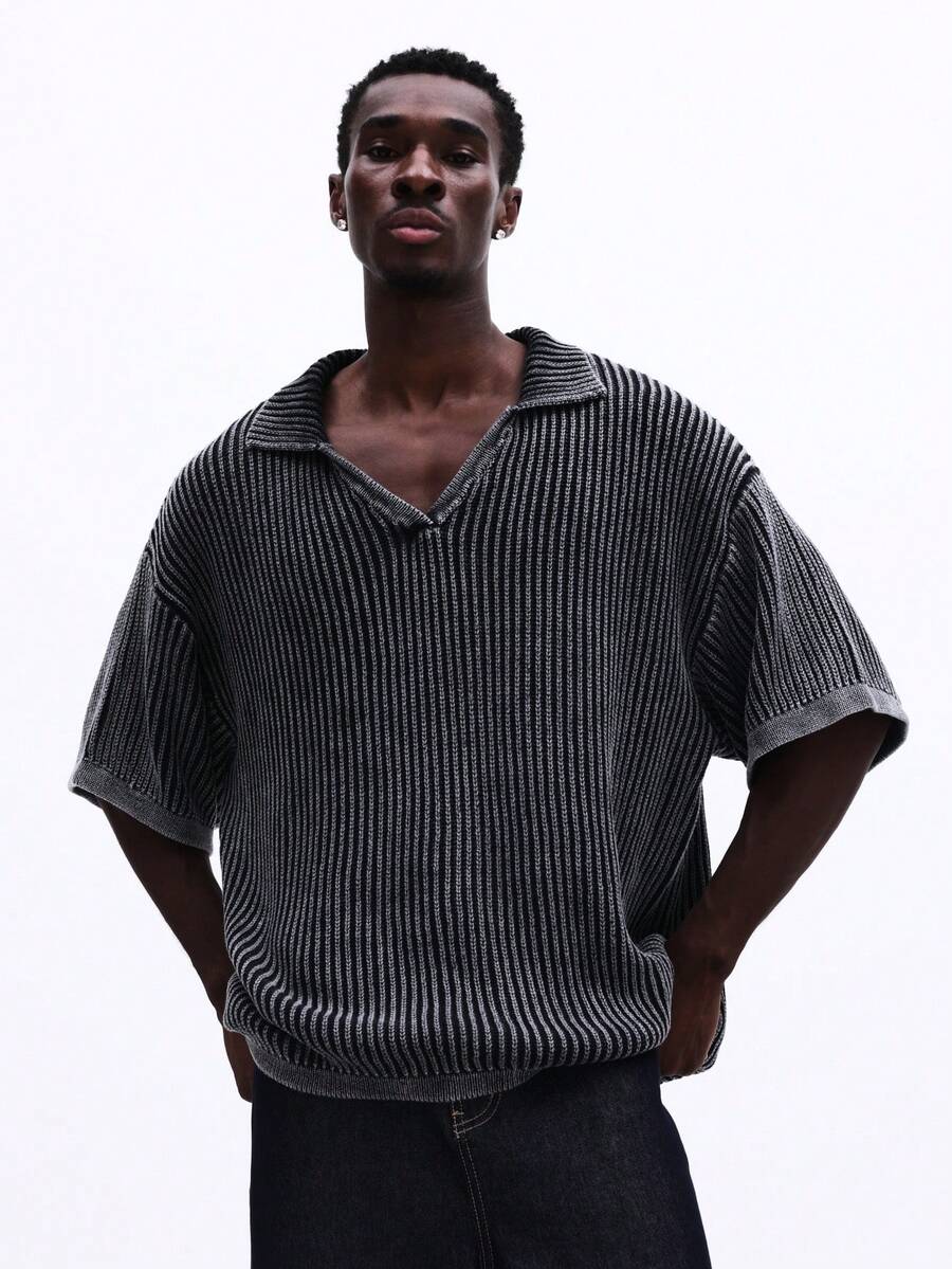 Camisa Polo Pavtros Studios Ribbed Heavy Knit Polo - foto 1