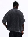 SUMWON Polo de Malha Canelada com Mangas Curtas e Detalhes de Acabamento Contrastantes, Top Casual para Conforto e Estilo do Dia a Dia