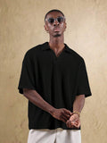 Top Polo de Manga Curta Ajustada Tipo Cropped SUMWON para Homens, em Padrão de Malha Aberta, Casual de Verão para Golfe, Gola Simples