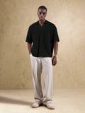 Top Polo de Manga Curta Ajustada Tipo Cropped SUMWON para Homens, em Padrão de Malha Aberta, Casual de Verão para Golfe, Gola Simples
